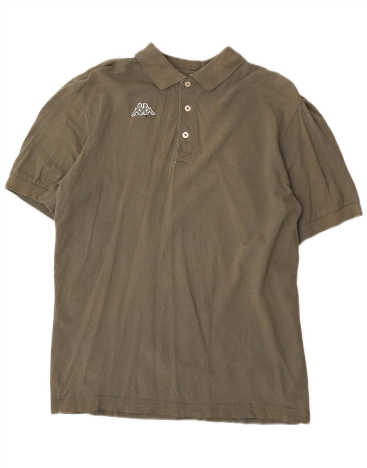 Kappa Mens Polo Shirt XL Khaki Cotton