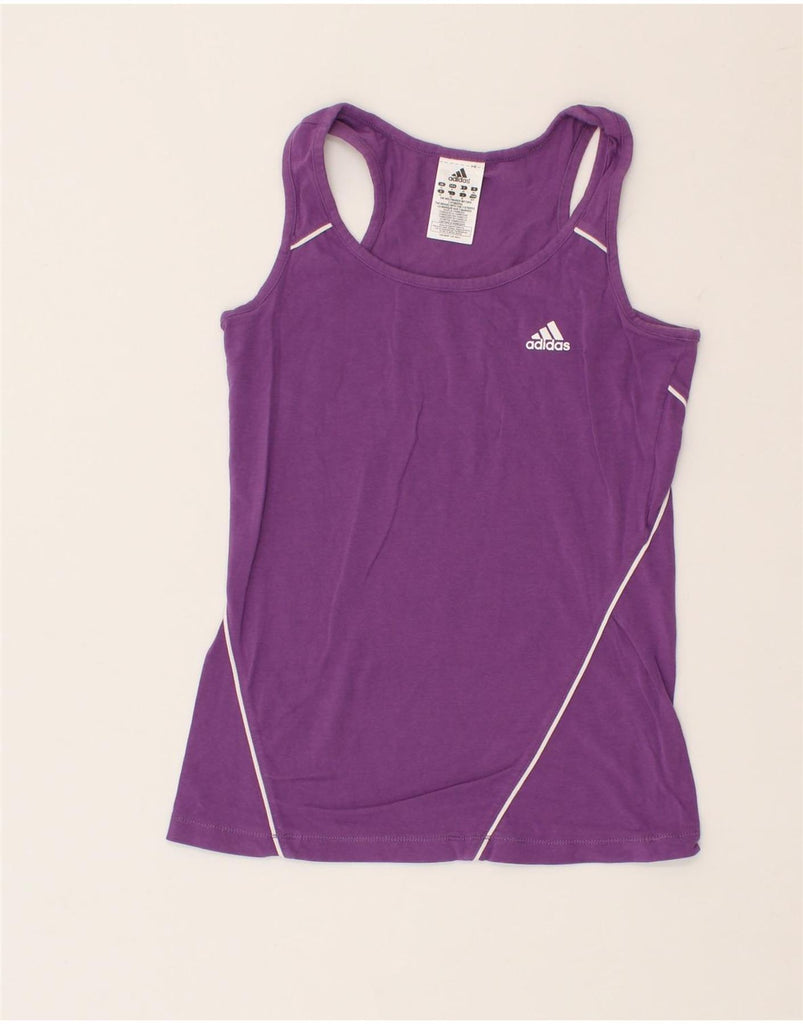 ADIDAS Womens Vest Top UK 10 Small  Purple Cotton | Vintage Adidas | Thrift | Second-Hand Adidas | Used Clothing | Messina Hembry 