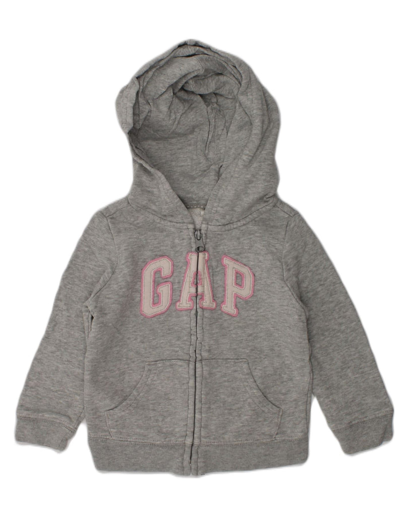 GAP Baby Girls Graphic Zip Hoodie Sweater 18-24 Months Grey | Vintage Gap | Thrift | Second-Hand Gap | Used Clothing | Messina Hembry 