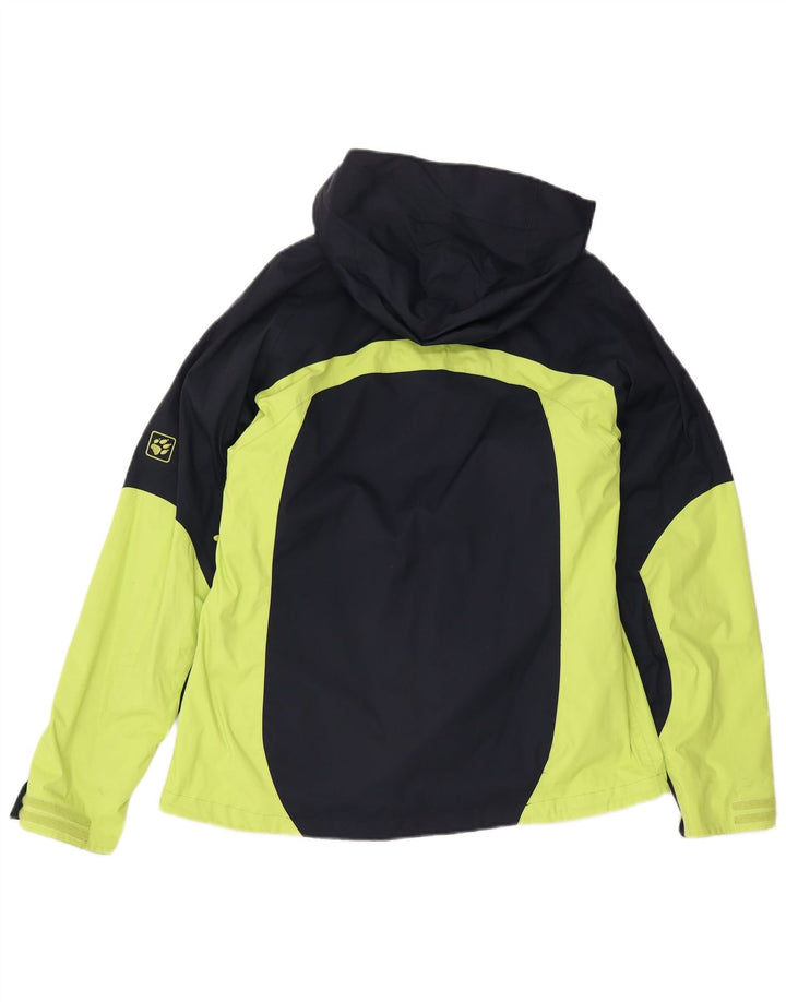 Jack Wolfskin Womens Windbreaker Jacket UK 16 Large Navy Blue Colourblock