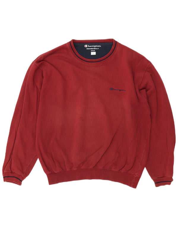 Champion Mens Sweatshirt Jumper Medium Burgundy Cotton