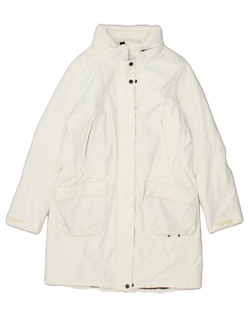 SLAM Womens Hooded Padded Coat UK 16 Large  White Nylon | Vintage Slam | Thrift | Second-Hand Slam | Used Clothing | Messina Hembry 