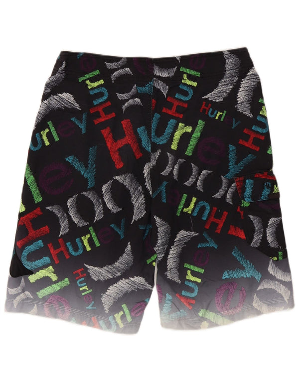 Hurley Mens Graphic Swimming Shorts Medium Black Polyester