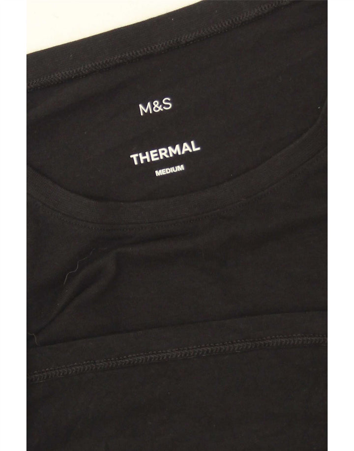 Marks & Spencer Mens Top Long Sleeve Medium Black