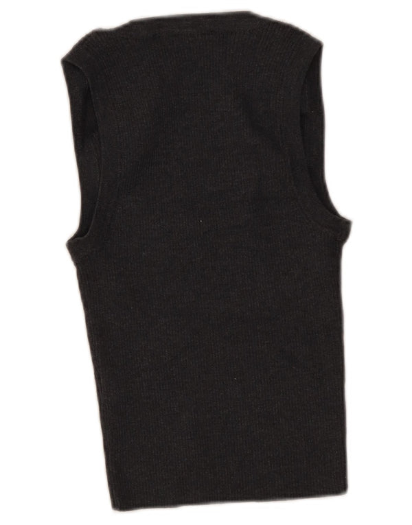 Zara Womens Crop Top UK 8 Small Grey Cotton