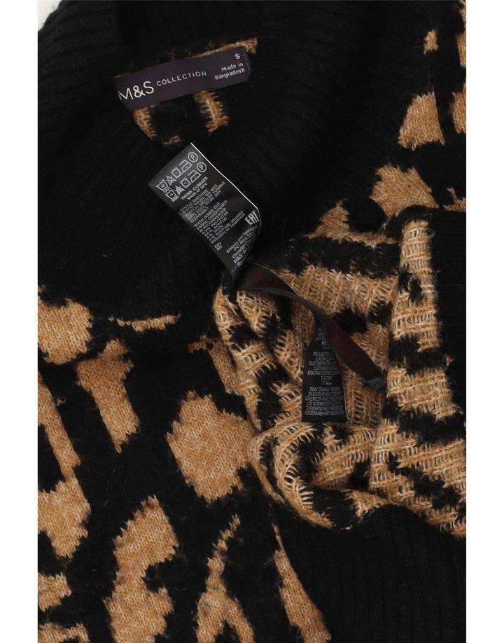 Marks & Spencer Womens Turtle Neck Jumper Sweater UK 10 Small Black