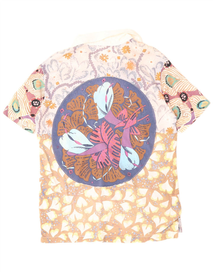REPLAY Mens Polo Shirt Medium Multicoloured Floral Cotton
