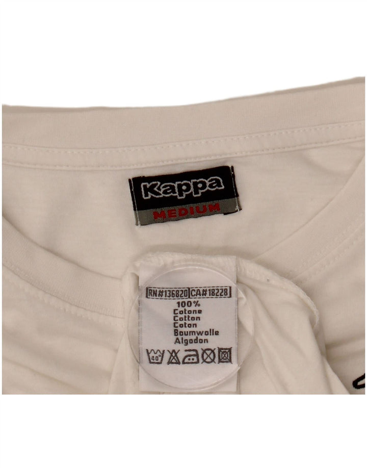 Kappa Mens T-Shirt Top Medium White Cotton