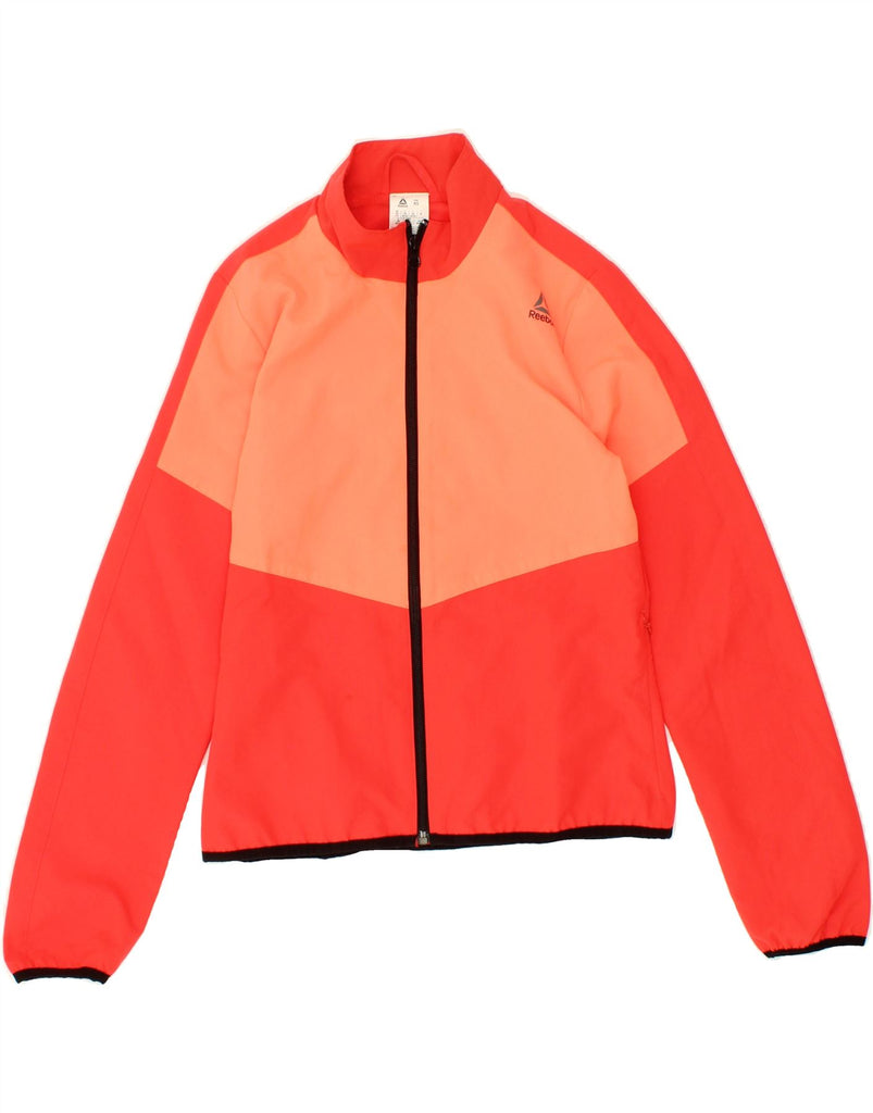 REEBOK Womens Tracksuit Top Jacket UK 6 XS Red Colourblock Polyester | Vintage Reebok | Thrift | Second-Hand Reebok | Used Clothing | Messina Hembry 