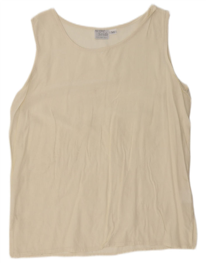 Reine Seide Womens Vest Top UK 14 Medium Beige Silk