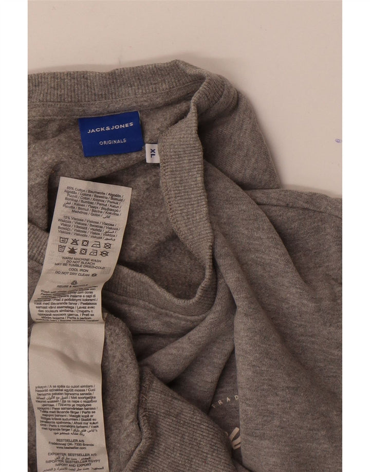 Jack & Jones Mens Sweatshirt Jumper XL Grey Flecked Cotton