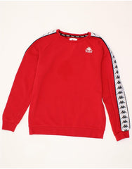 KAPPA Mens Graphic Sweatshirt Jumper Medium Red Colourblock Cotton