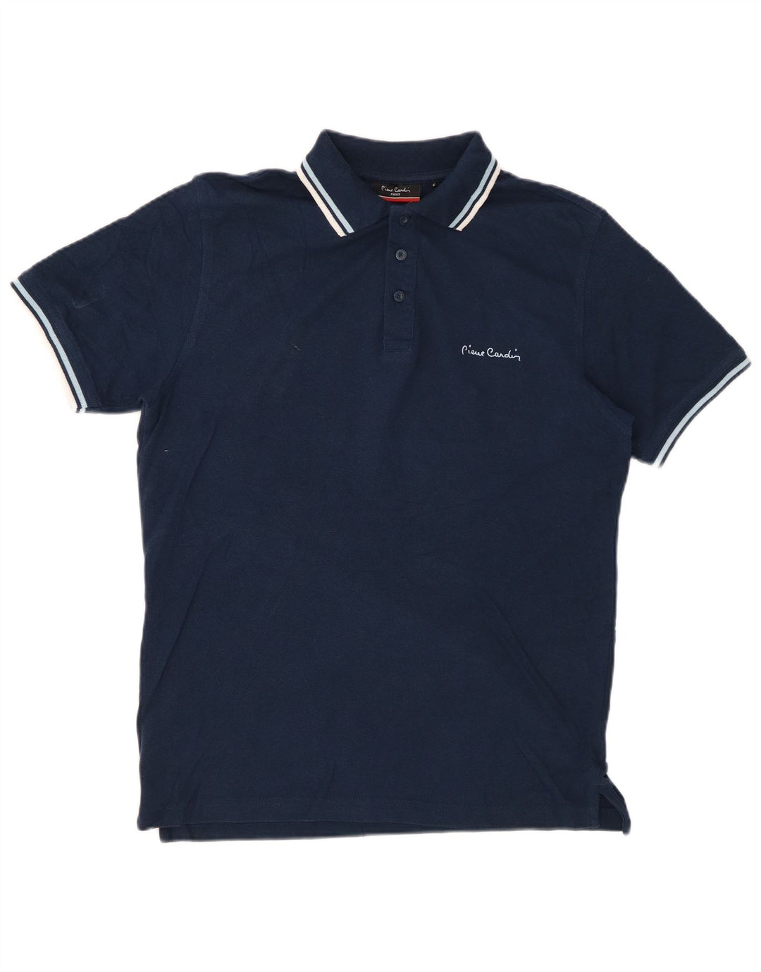 Pierre Cardin Mens Regular Fit Polo Shirt Medium Navy Blue Cotton