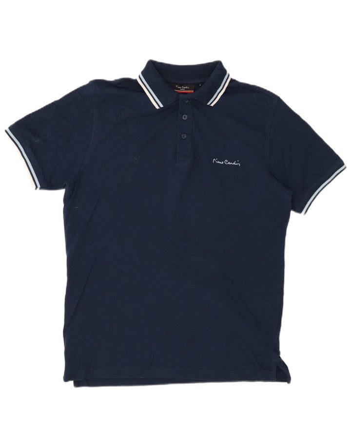 Pierre Cardin Mens Regular Fit Polo Shirt Medium Navy Blue Cotton