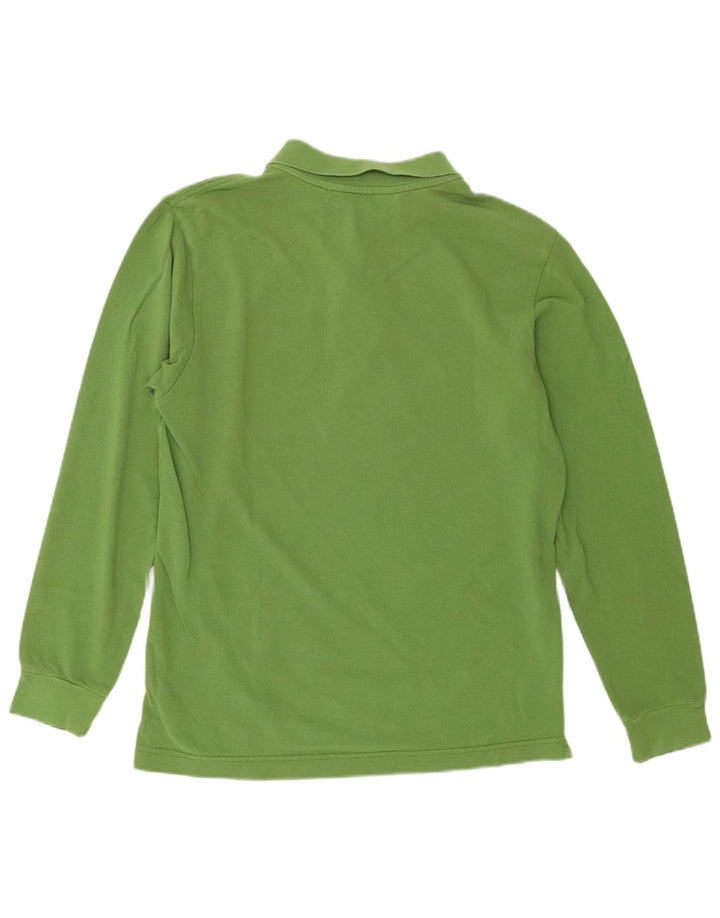 Kappa Mens Long Sleeve Regular Fit Polo Shirt Medium Green Cotton