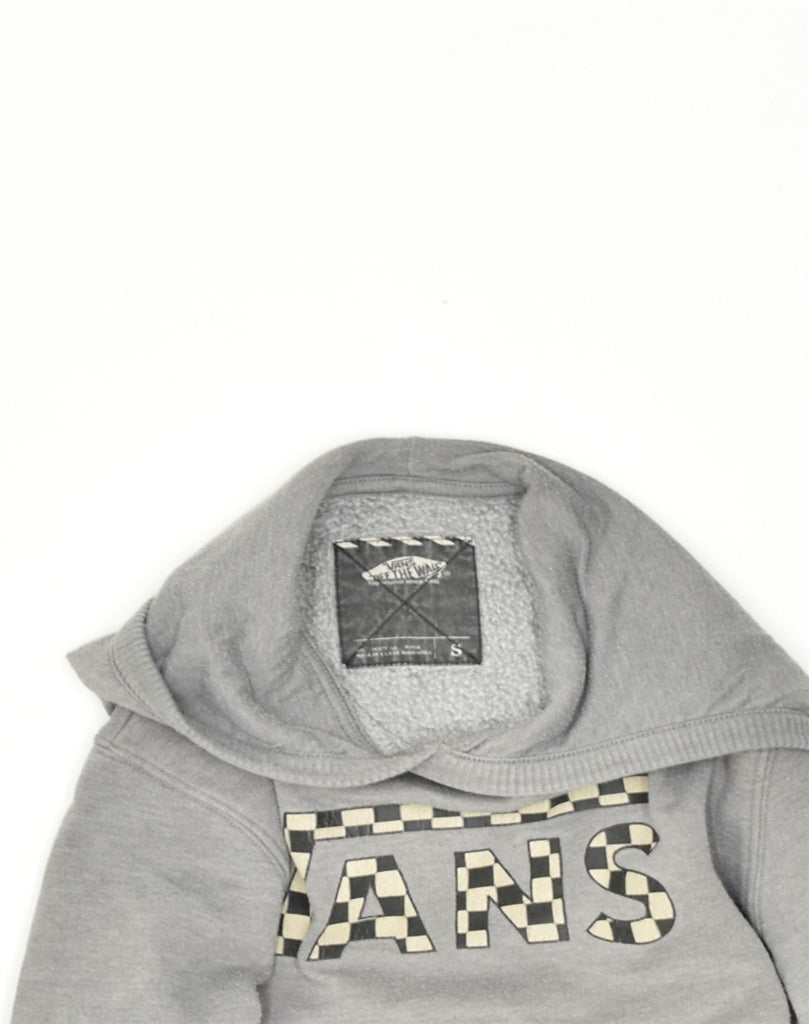 VANS Womens Graphic Hoodie Jumper UK 8 Small Grey Cotton | Vintage Vans | Thrift | Second-Hand Vans | Used Clothing | Messina Hembry 