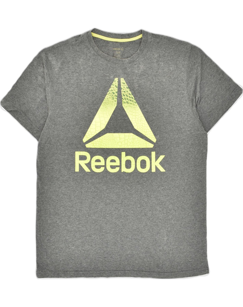 REEBOK Mens Graphic T-Shirt Top Large Grey Cotton | Vintage Reebok | Thrift | Second-Hand Reebok | Used Clothing | Messina Hembry 