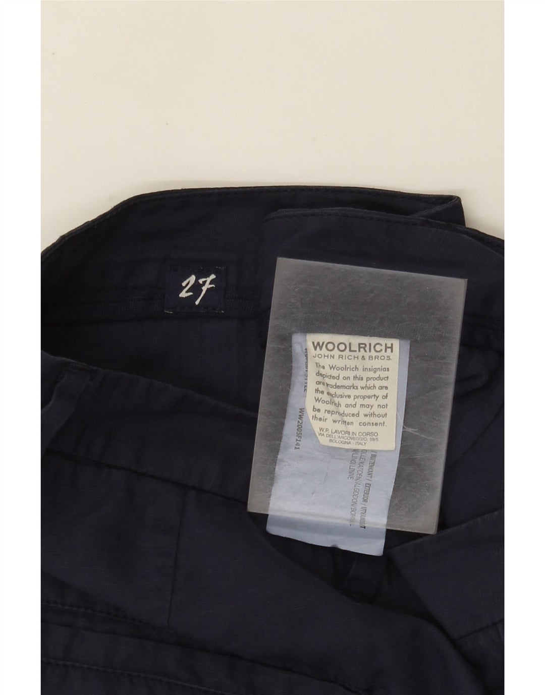 Woolrich Womens Slim Chino Trousers W27 L26 Navy Blue Cotton
