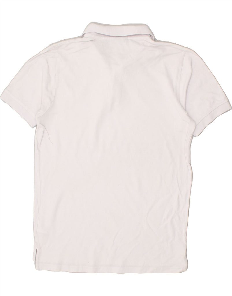ELLESSE Mens Graphic Polo Shirt Medium White Cotton | Vintage Ellesse | Thrift | Second-Hand Ellesse | Used Clothing | Messina Hembry 