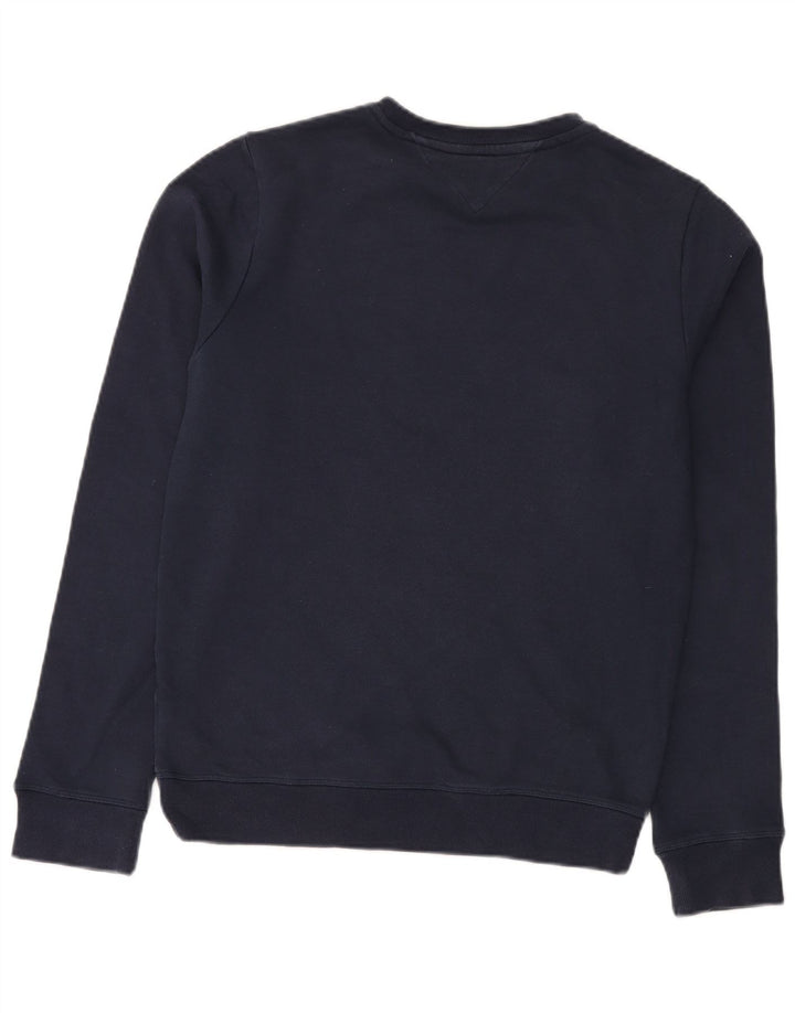 TOMMY HILFIGER Mens Graphic Sweatshirt Jumper Small Navy Blue Cotton