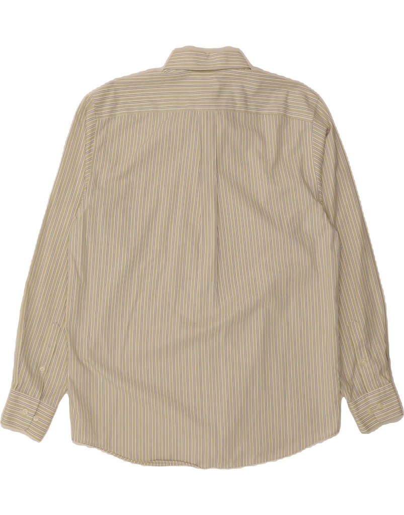 EDDIE BAUER Mens Relaxed Fit Shirt Medium Green Pinstripe Cotton Vintage Eddie Bauer and Second-Hand Eddie Bauer from Messina Hembry 