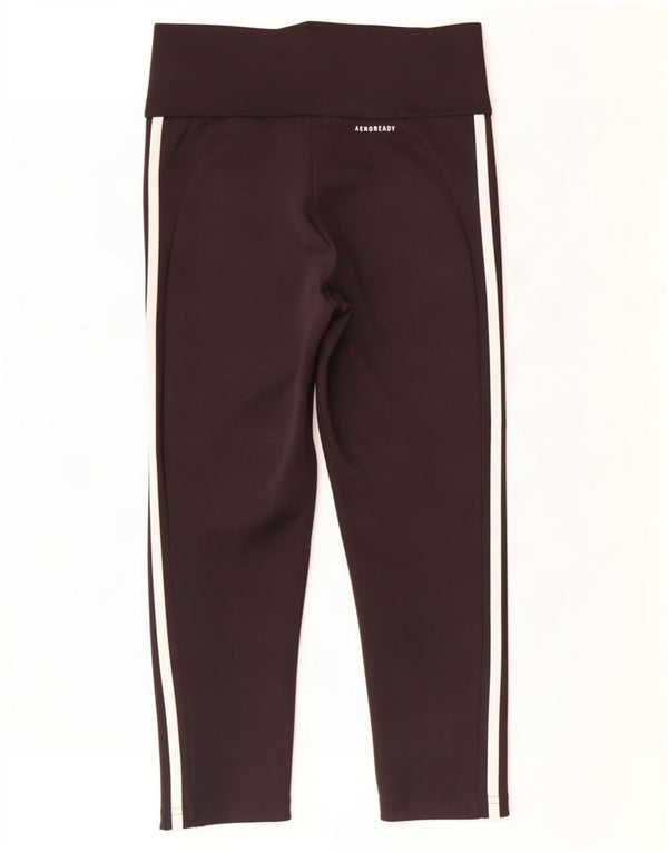 Adidas Womens Aeroready Capri Leggings UK 8/10 Small Black Polyester