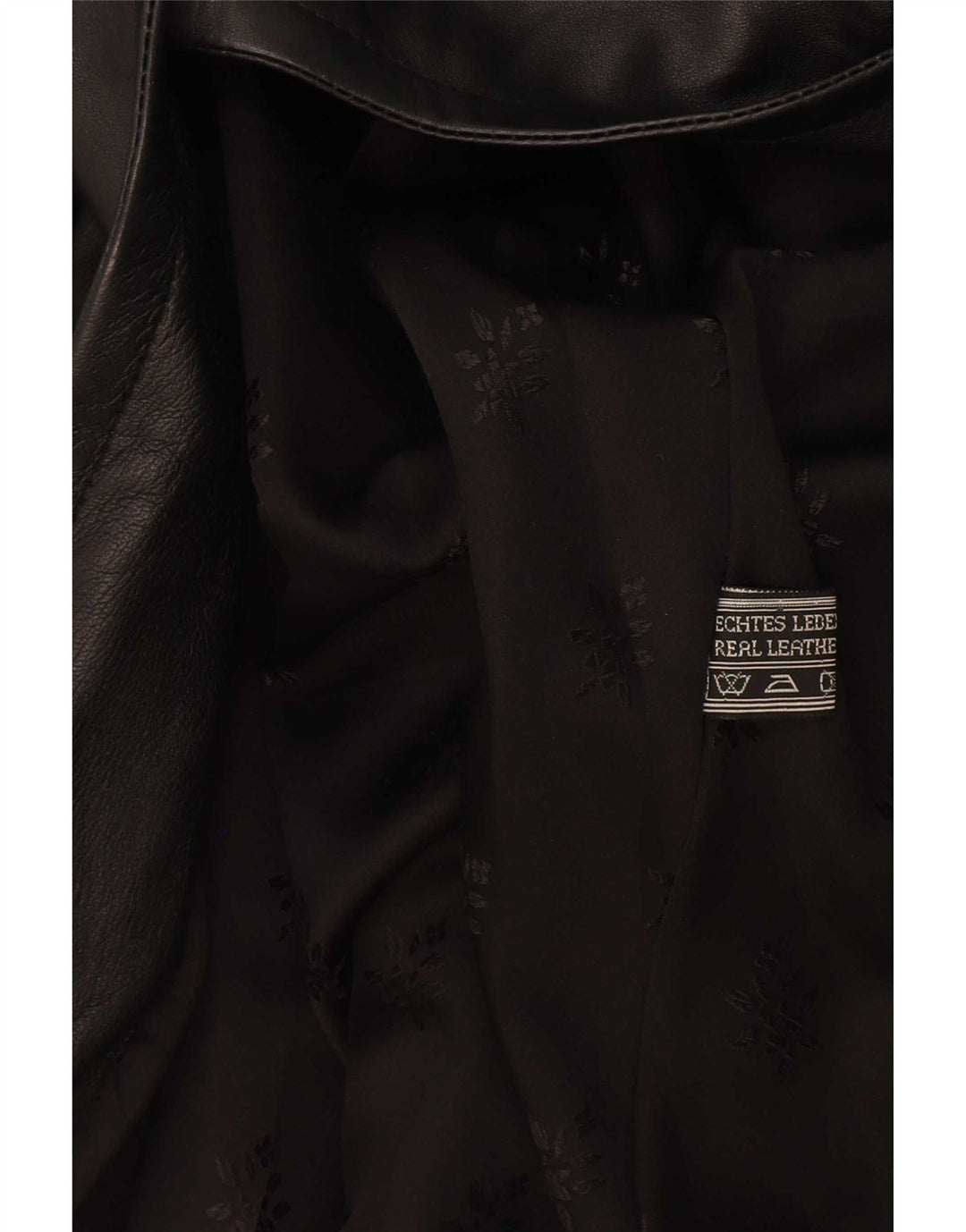 Vintage Womens Oversized Leather Coat EU 38 Medium Black