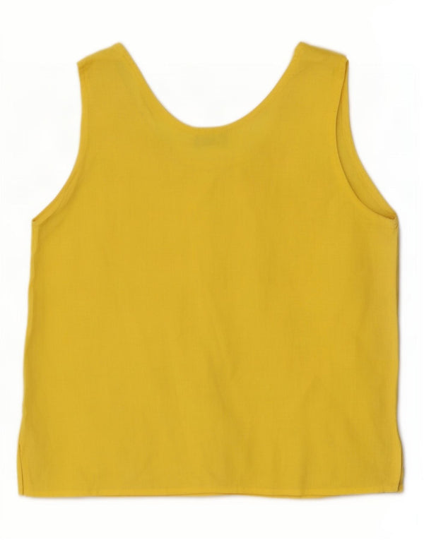 Penny Black Womens Sleeveless Blouse Top UK 16 Large Yellow Linen