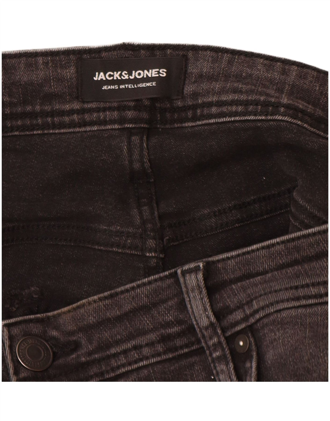 Jack & Jones Mens Slim Jeans W38 L32 Grey Cotton
