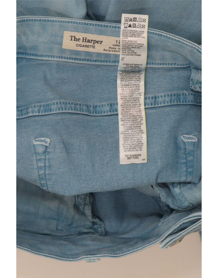 Marks & Spencer Womens Straight Jeans UK 12 Medium W30 L27 Turquoise