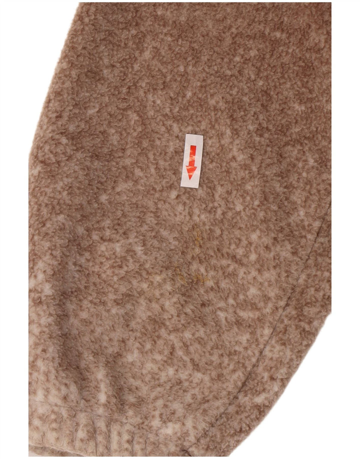 Vintage Mens Wolf Graphic Fleece Jacket UK 38 Medium Brown Flecked