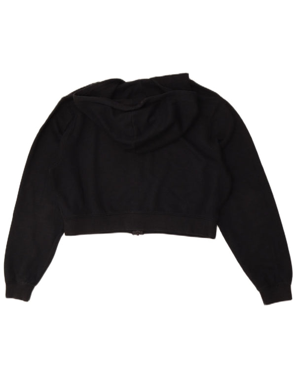 Nike Womens Crop Oversized Zip Hoodie Sweater UK 6 XS Black