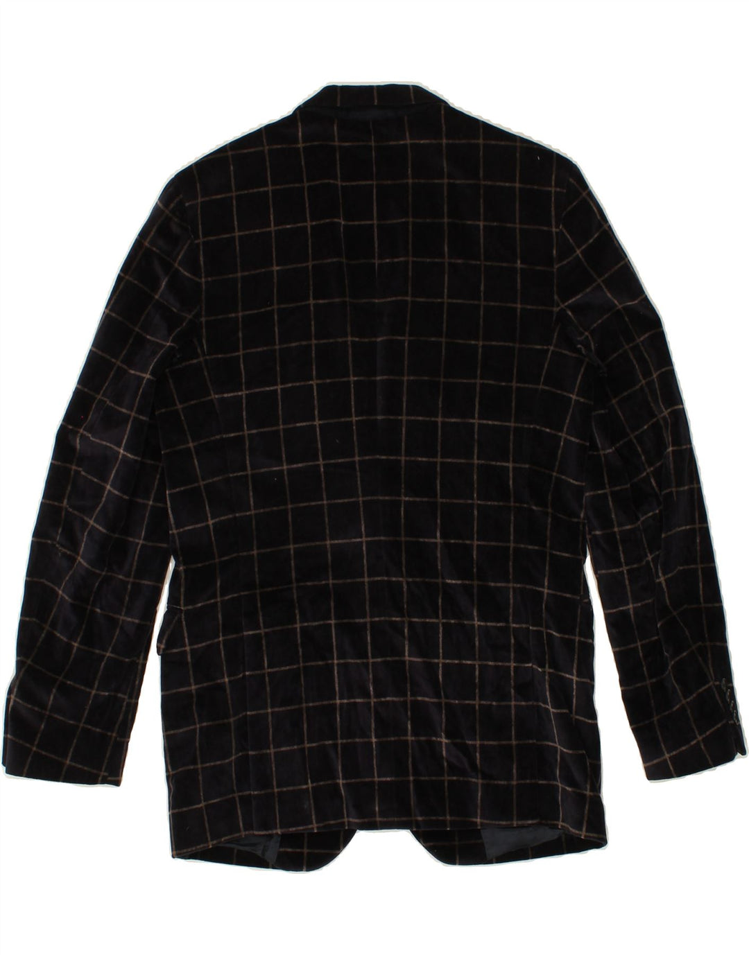 ERMENEGILDO ZEGNA Mens 2 Button Blazer Jacket IT 46 Small Navy Blue Check
