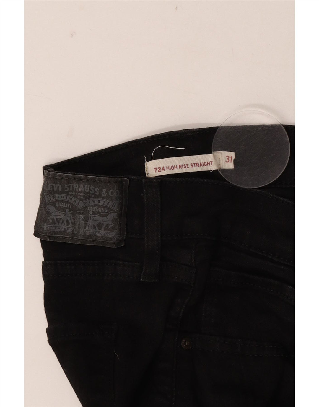 Levi's Womens 724 High Rise Straight Jeans W31 L31 Black