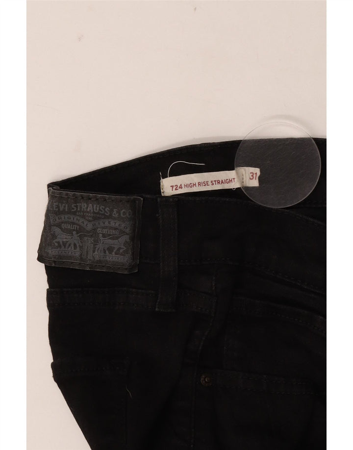 Levi's Womens 724 High Rise Straight Jeans W31 L31 Black
