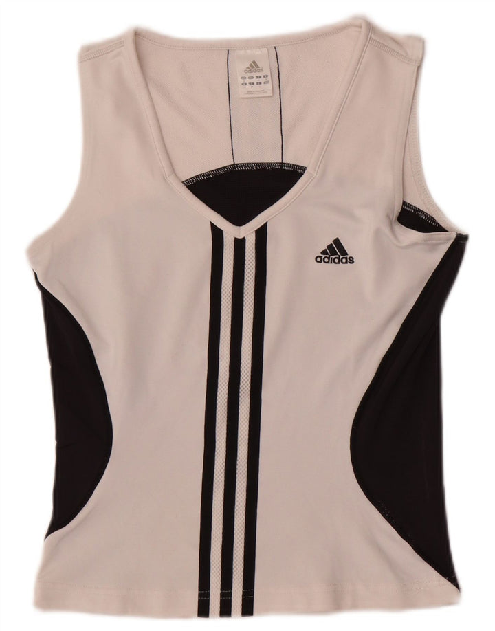 Adidas Womens Vest Top UK 12 Medium White Colourblock
