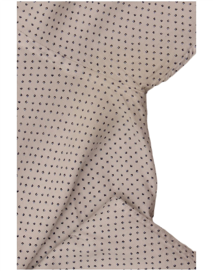 Gian Marco Venturi Mens Shirt Size 44 17 1/2 XL White Spotted Cotton
