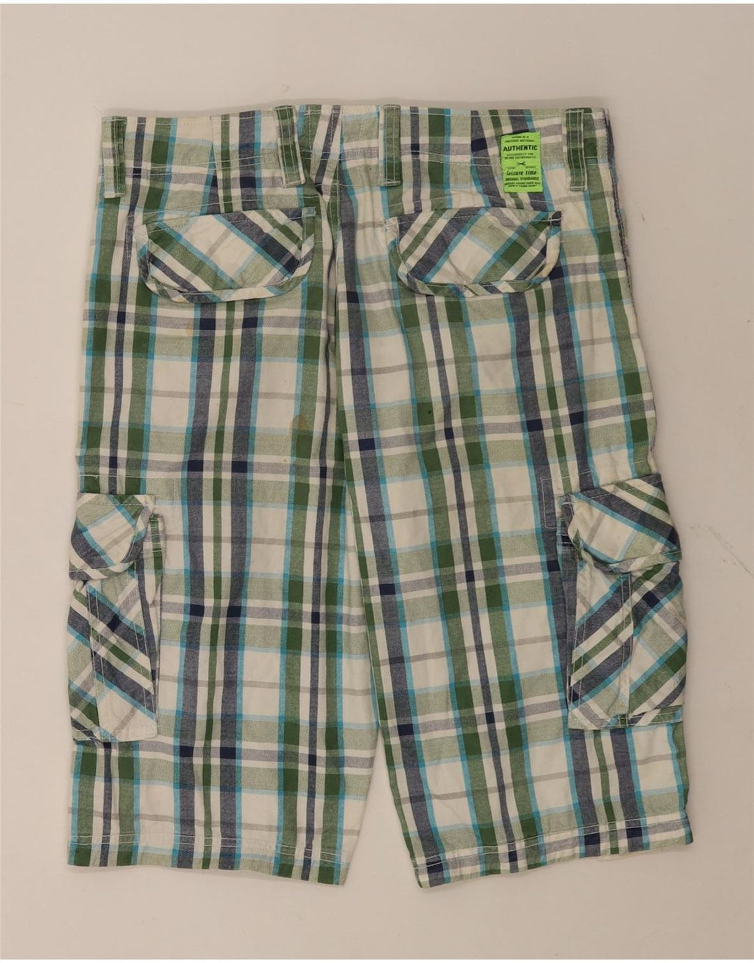 ZONE Mens Cargo Shorts IT 46 Small W32  Multicoloured Check Cotton