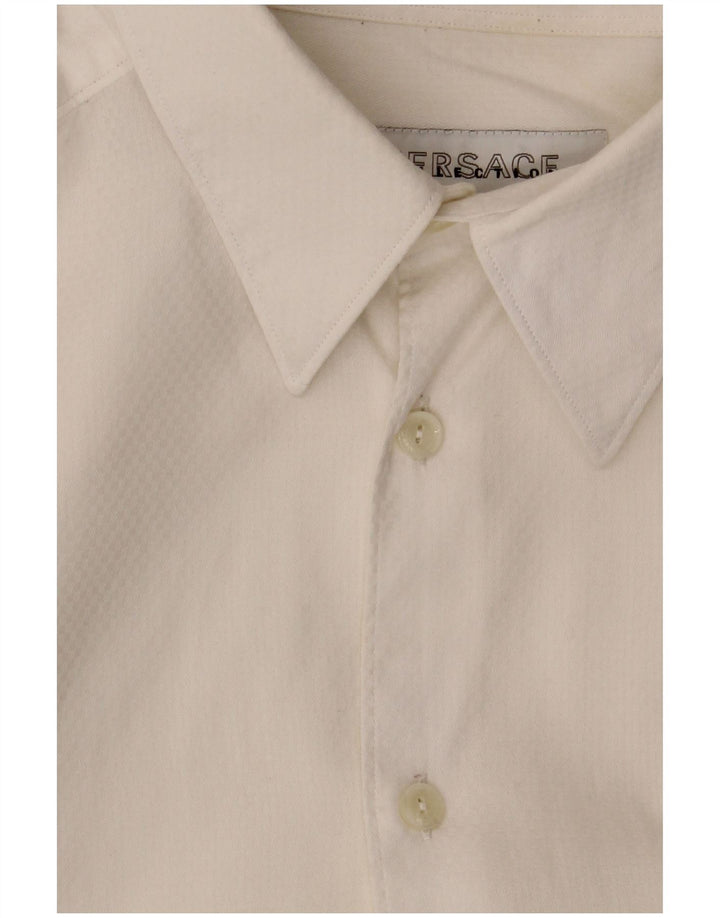 Versace Mens Shirt Size 41 16 Large White Cotton