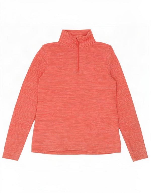 Mountain Warehouse Womens Zip Neck Fleece Jumper UK 12 Medium Pink Flecked