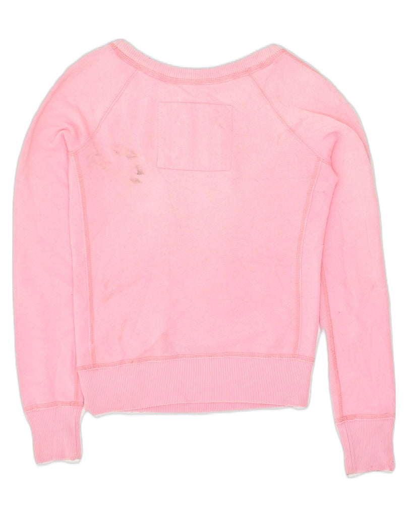 ABERCROMBIE & FITCH Womens Graphic Sweatshirt Jumper UK 10 Small Pink | Vintage Abercrombie & Fitch | Thrift | Second-Hand Abercrombie & Fitch | Used Clothing | Messina Hembry 