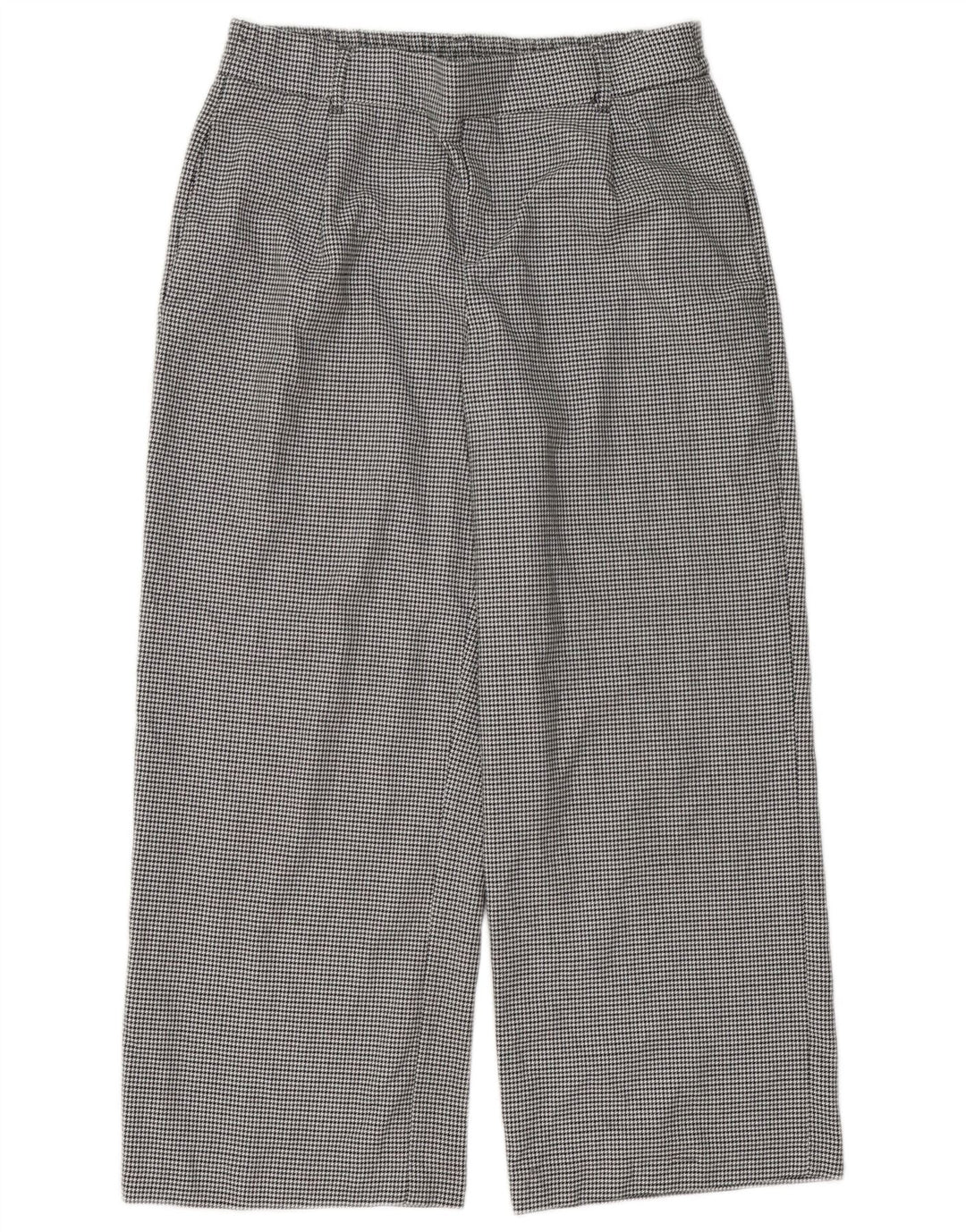 Zara Womens Trafaluc Cropped Trousers Medium W28 L25 Black Houndstooth