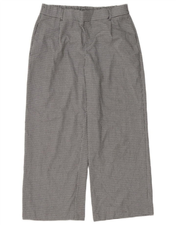 Zara Womens Trafaluc Cropped Trousers Medium W28 L25 Black Houndstooth