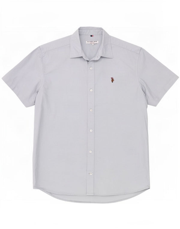 U.S. Polo Assn. Mens Short Sleeve Shirt Medium Blue Cotton