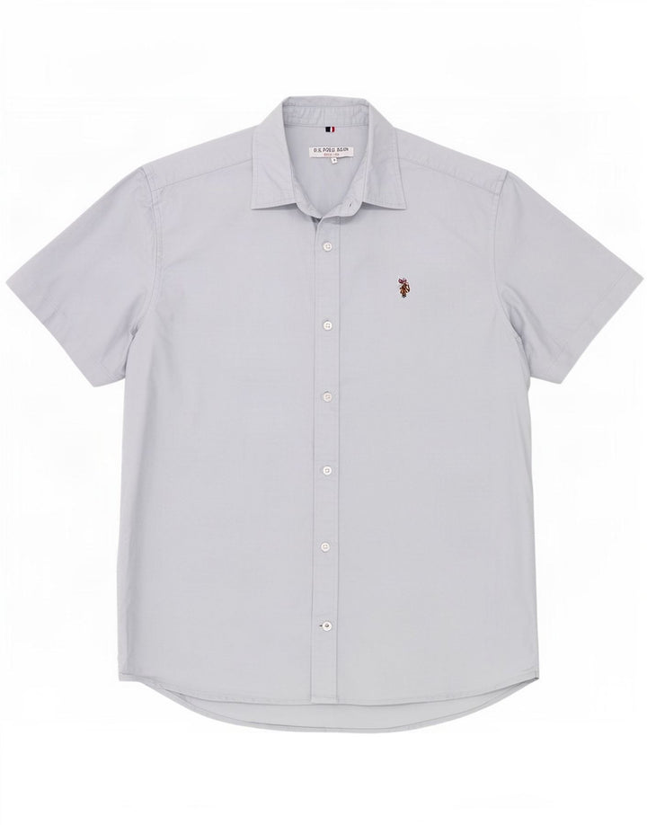 U.S. Polo Assn. Mens Short Sleeve Shirt Medium Blue Cotton
