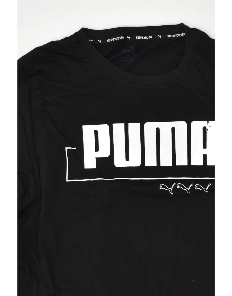 PUMA Mens Graphic T-Shirt Top 2XL Black Cotton | Vintage Puma | Thrift | Second-Hand Puma | Used Clothing | Messina Hembry 