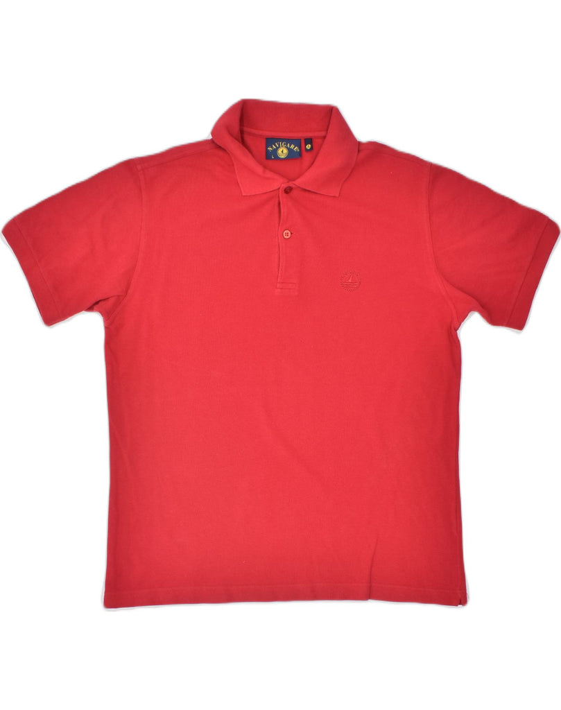 NAVIGARE Mens Polo Shirt Large Red Cotton | Vintage | Thrift | Second-Hand | Used Clothing | Messina Hembry 