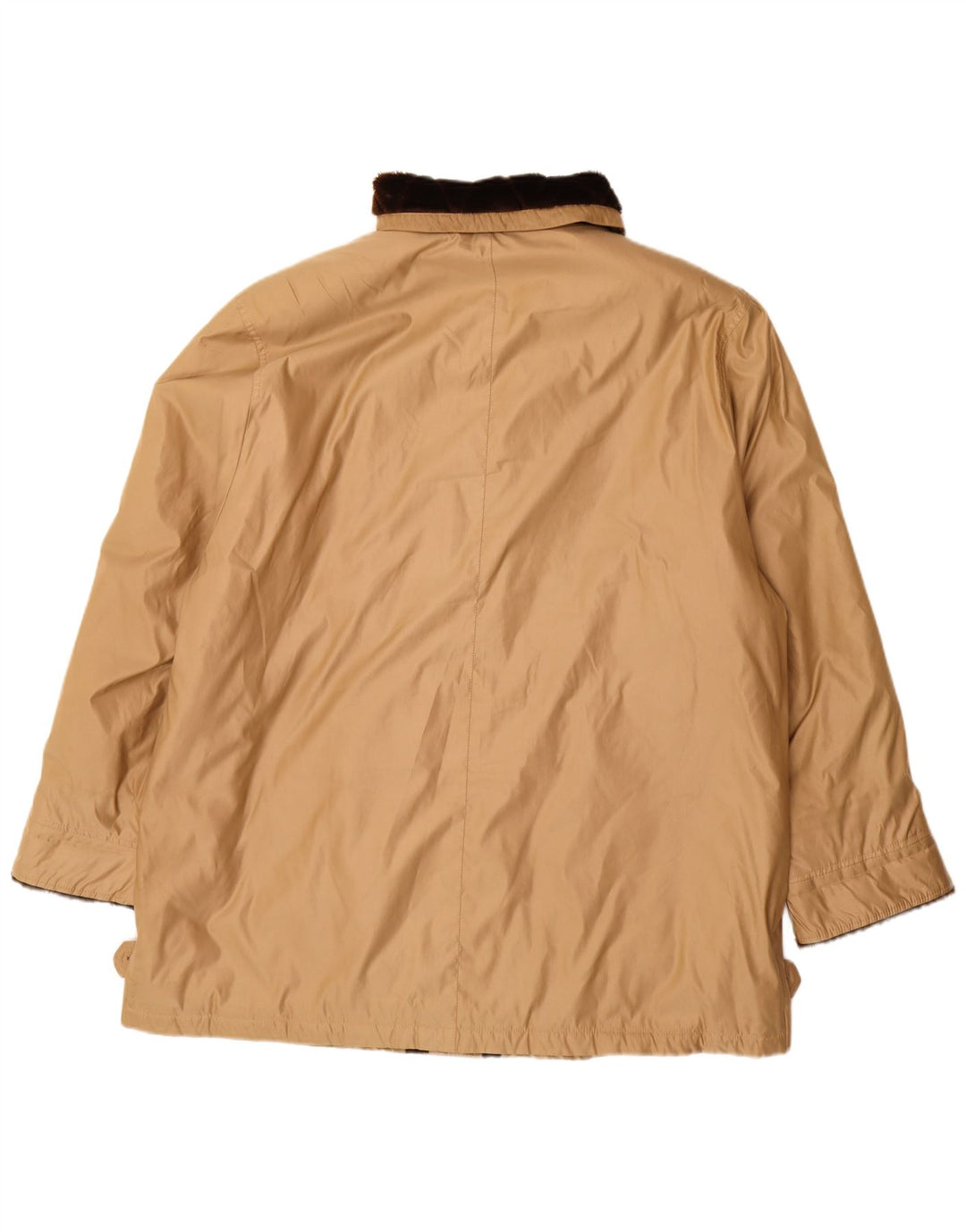 Delmod Womens Oversized Windbreaker Coat UK 18 XL Beige Polyester