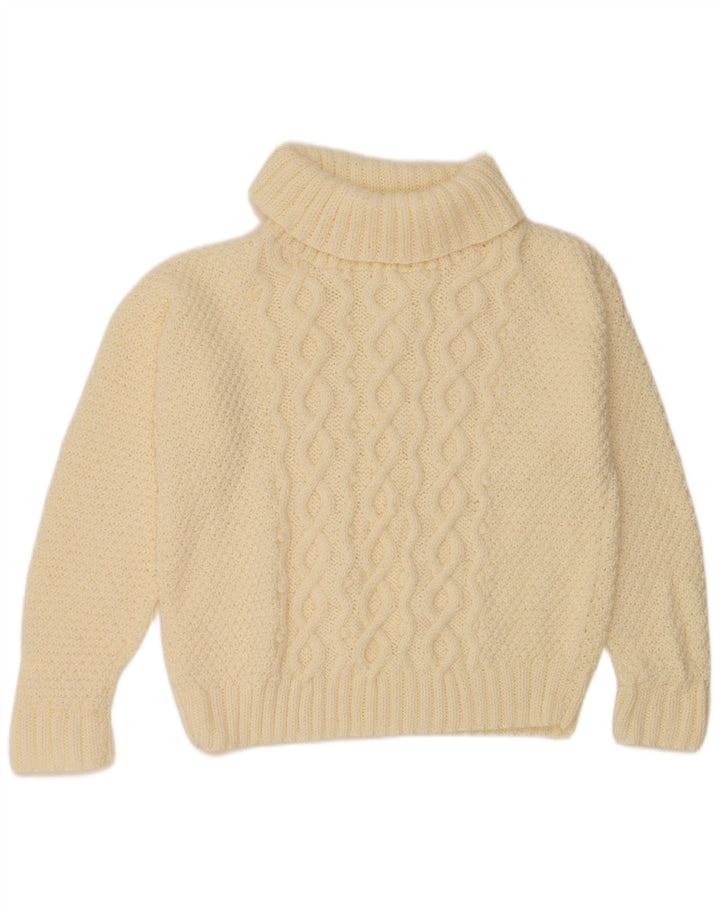 VINTAGE Womens Oversized Roll Neck Jumper Sweater UK 18 XL Off White