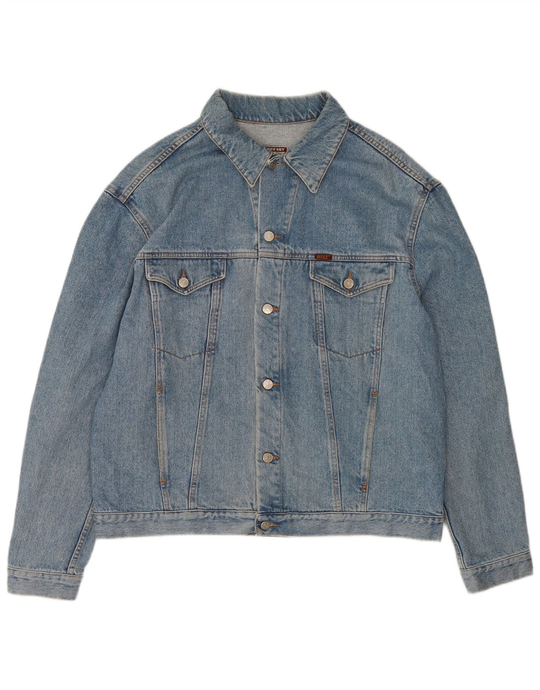 Rifle Mens Denim Jacket UK 44 2XL Blue